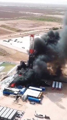 Patterson UTI Rig 289 Fire North of Big Spring Tx 